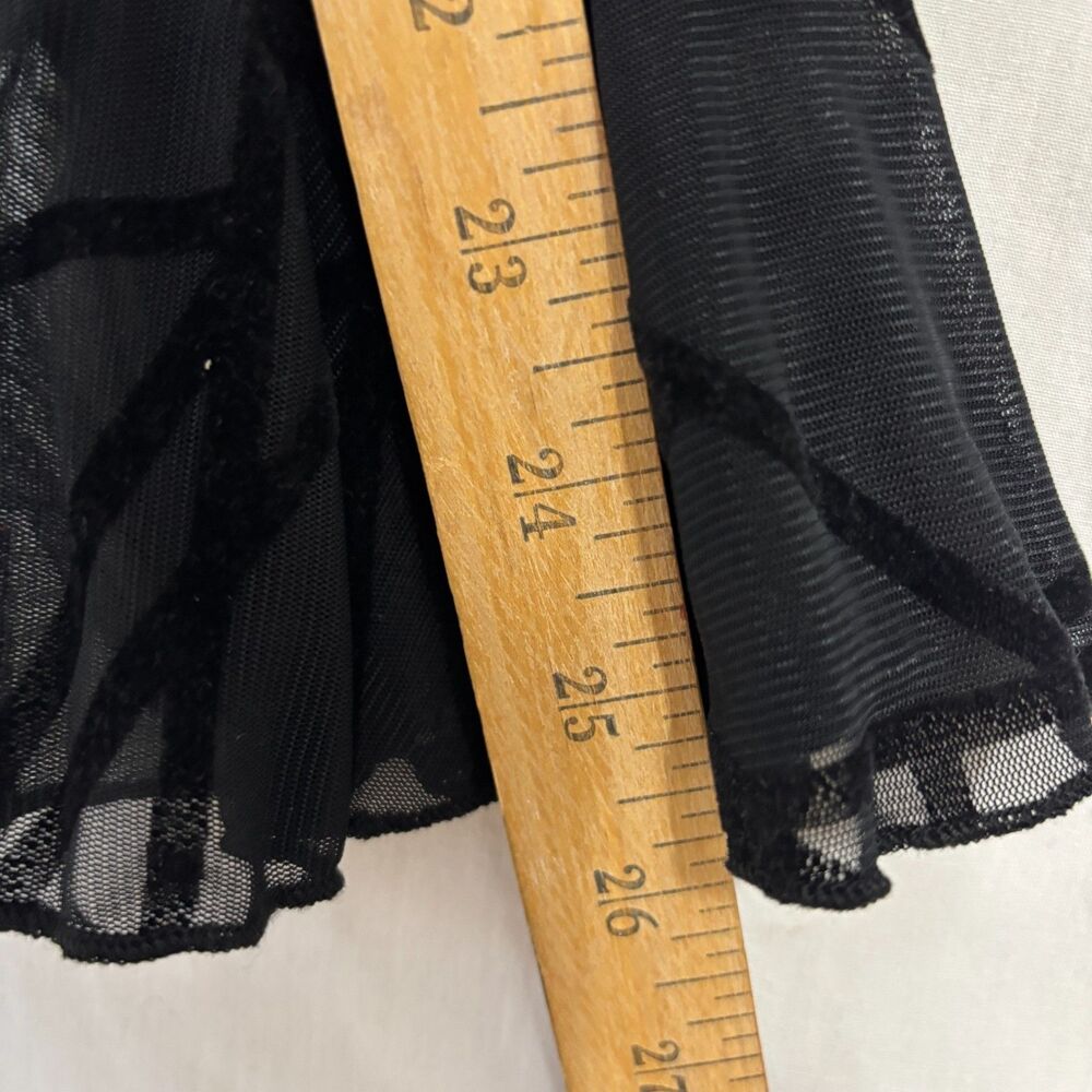 Ruffled Mesh Sheer Drawstring Black Bodycon Dress Sz 1X Festival Club Cover-up - Picture 9 of 11